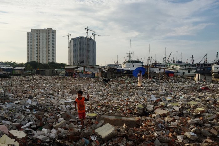 A recently demolished 'kampung' in North Jakarta