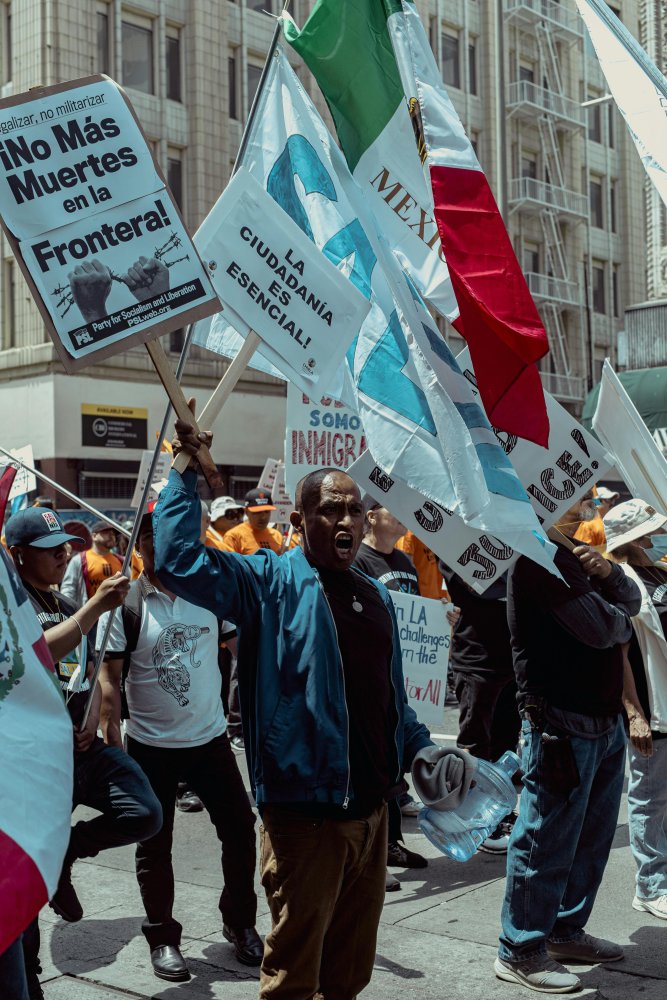 Immigrant protest in Los Angeles, California